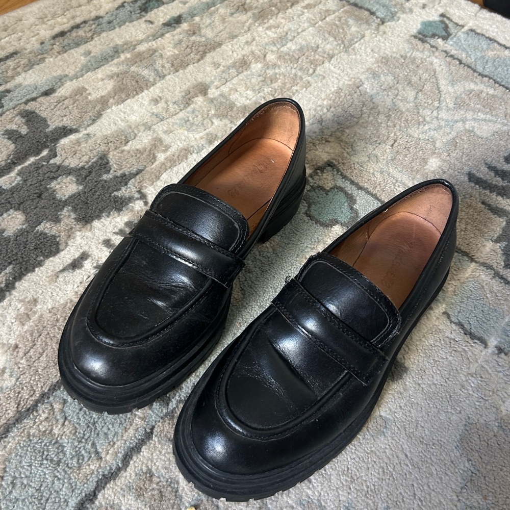 Madewell Black Leather Loafers